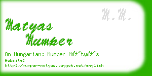 matyas mumper business card